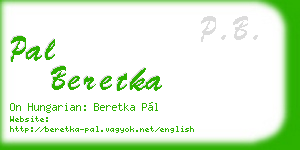 pal beretka business card